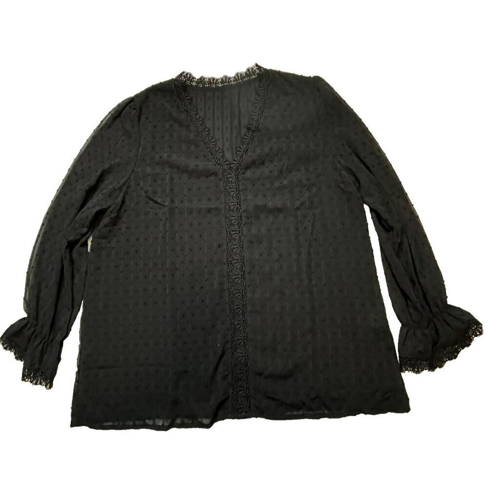 Unbranded Top 1X Bishop Sleeve Semi Sheer Goth Wimsigoth Fairy Grunge Romantic